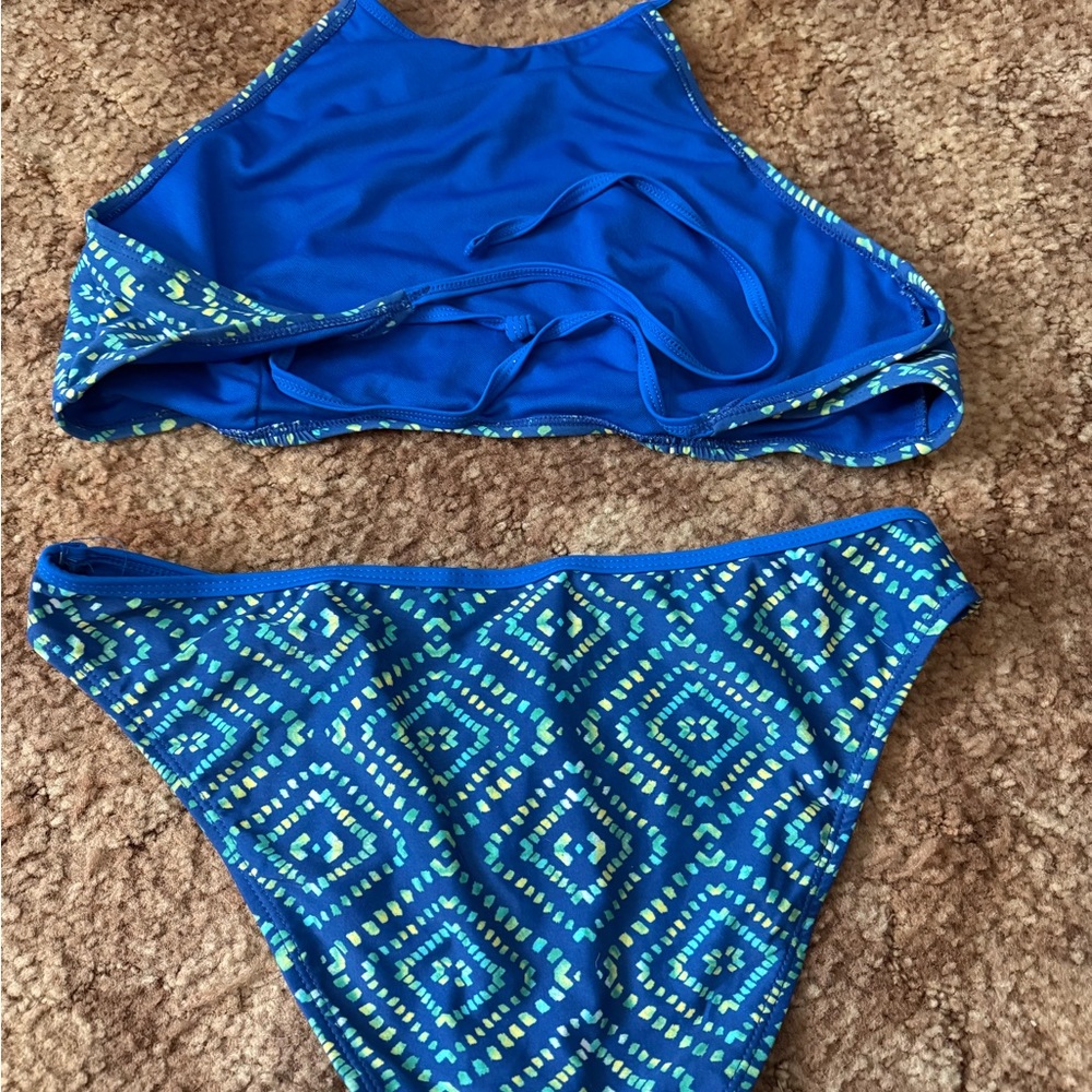 Blue Geometric Bikini Set - Picture 2 of 11